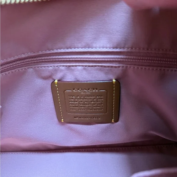 Coach Laurel Powder Pink Signature Shoulder Bag with Floral Charm - Picture 5 of 8